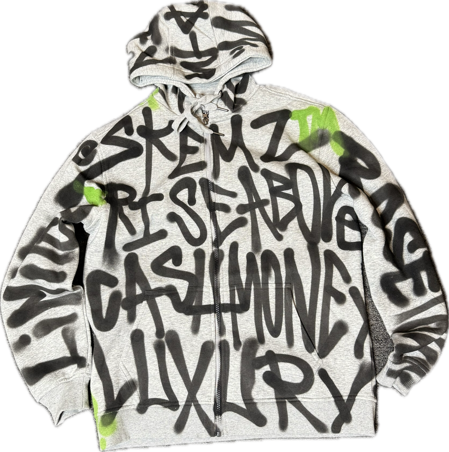 SLIME GREEN AFFIRMATIONS SKEMZ zip up HOODIE !!