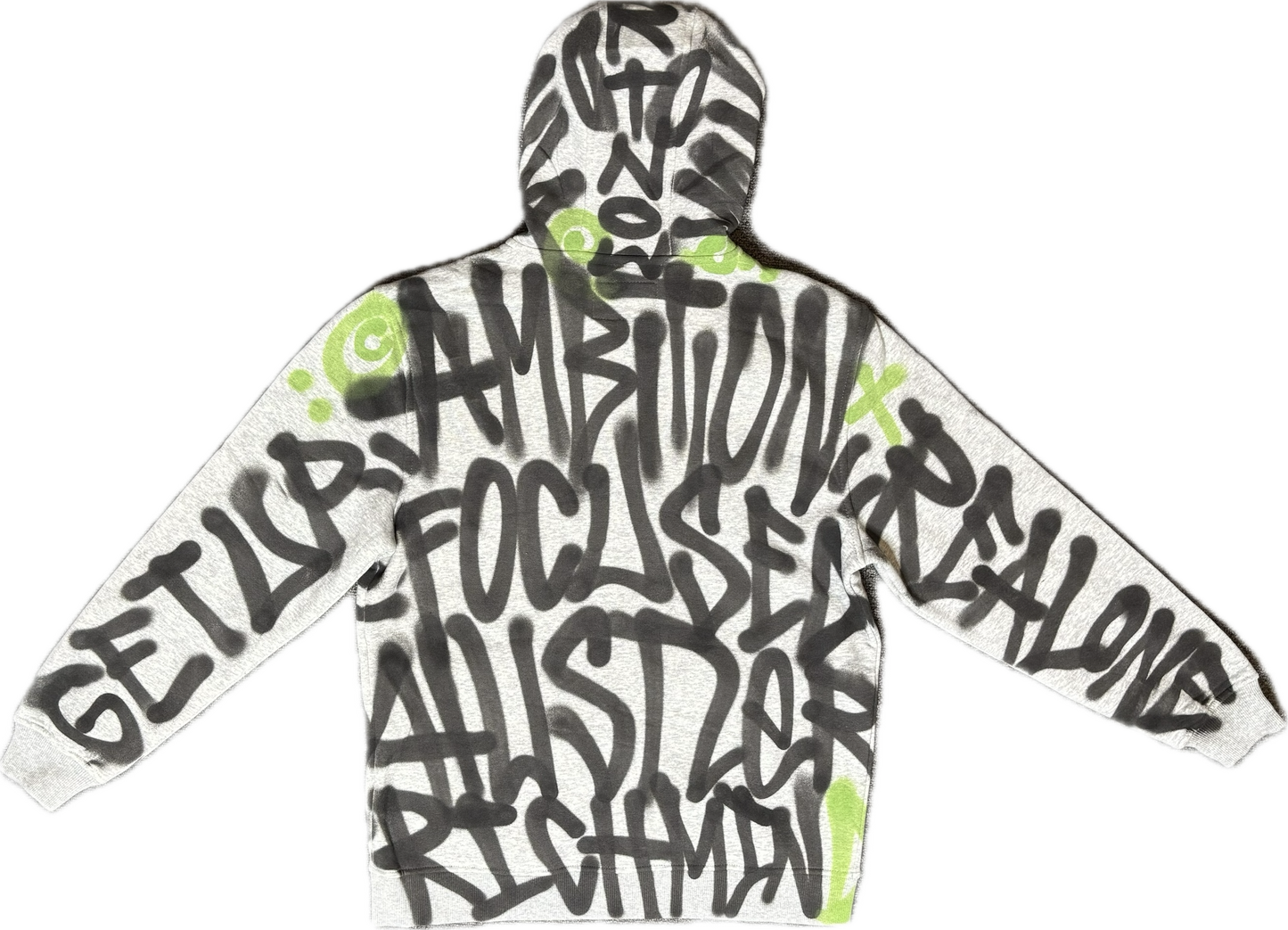SLIME GREEN AFFIRMATIONS SKEMZ zip up HOODIE !!