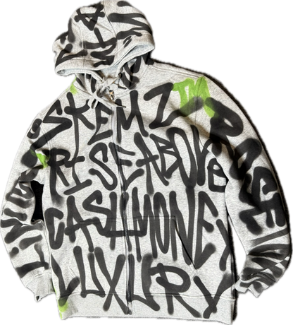 SLIME GREEN AFFIRMATIONS SKEMZ zip up HOODIE !!