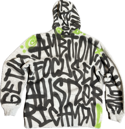 SLIME GREEN AFFIRMATIONS SKEMZ zip up HOODIE !!