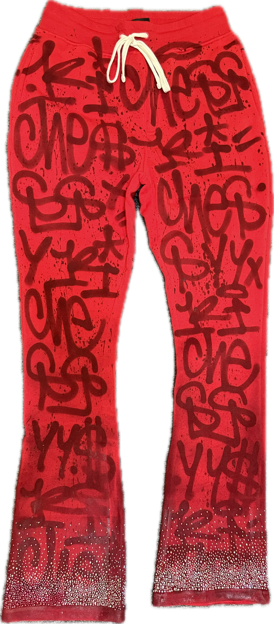 THE RICHESSY ( RED CARPET ) STACKED SWEATS WITH THE DIMOND BOTTOMS